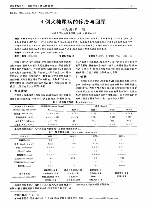 4例犬糖尿病的诊治与回顾