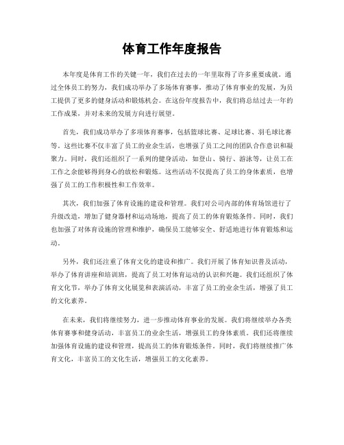 体育工作年度报告