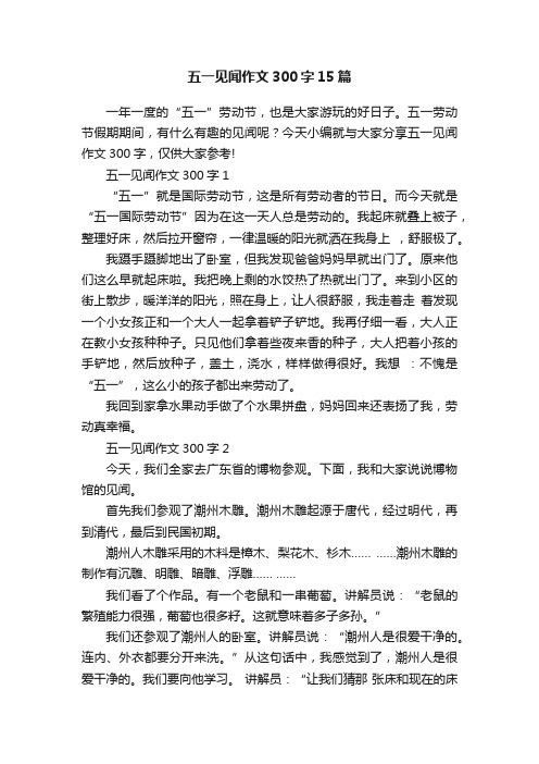 五一见闻作文300字15篇