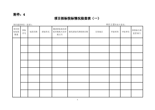 项目招标投标情况检查表