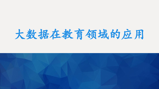 大数据在教育领域的应用PPT课件