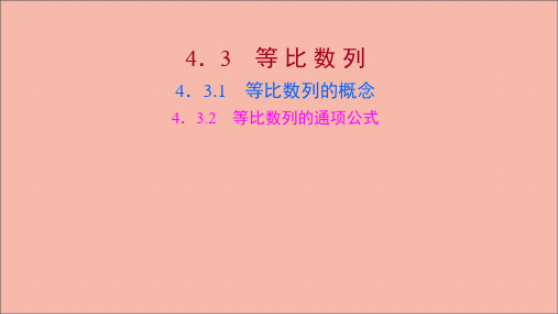 新教材高中数学第4章4.3.1等比数列的概念4.3.2等比数列的通项公式课件苏教版选择性必修第一册