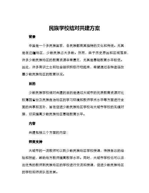 民族学校结对共建方案