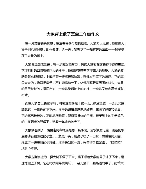 大象背上猴子寓意二年级作文