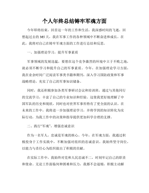 个人年终总结铸牢军魂方面