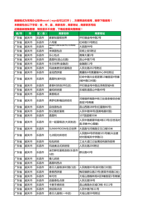 2020新版广东省韶关市乐昌市蛋糕房工商企业公司商家名录名单联系电话号码地址大全54家