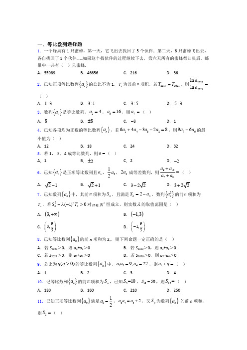 等比数列练习题(有答案)