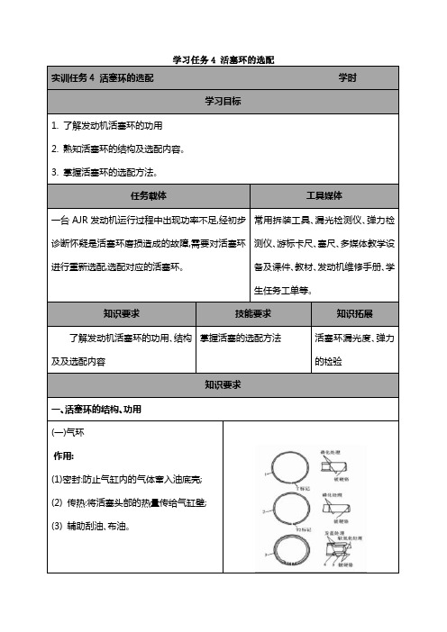 学习任务4活塞环的选配