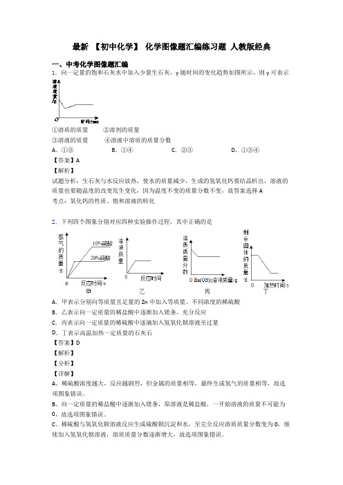 最新 【初中化学】 化学图像题汇编练习题 人教版经典