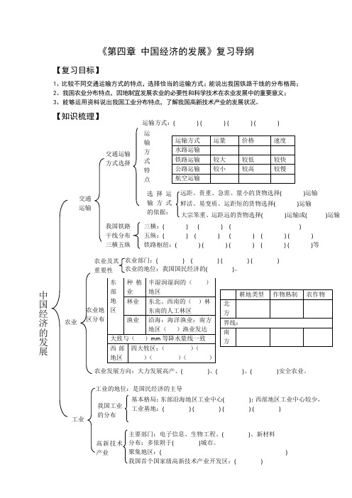 八年级地理--第四章知识梳理