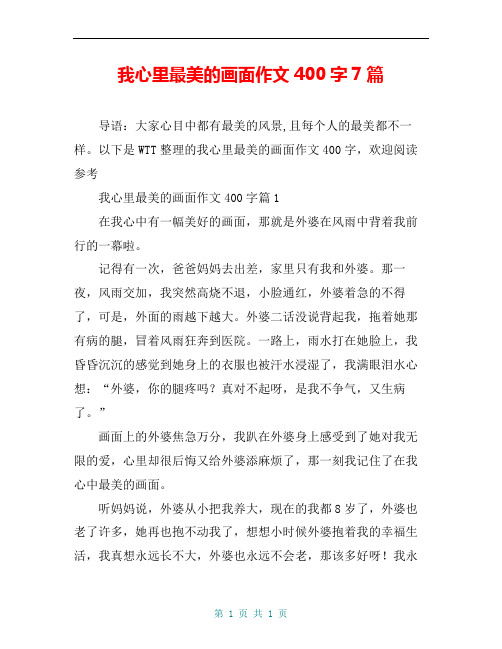 我心里最美的画面作文400字7篇