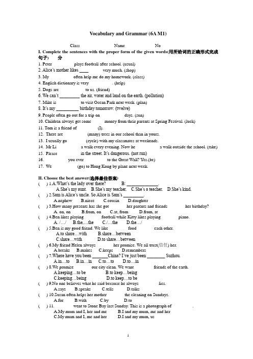 Grammar Test 6AM1