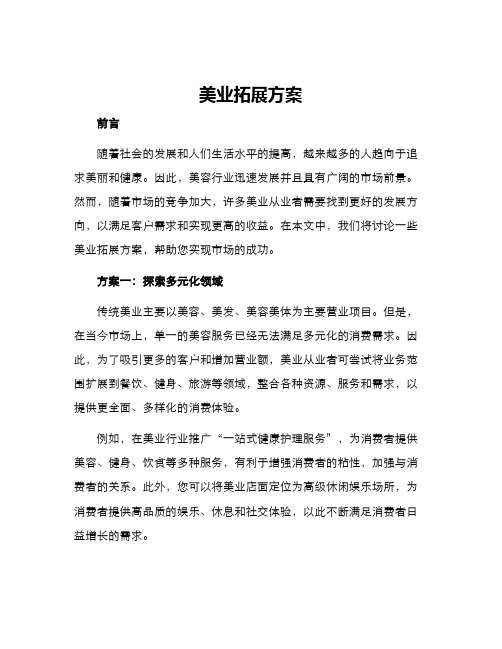 美业拓展方案