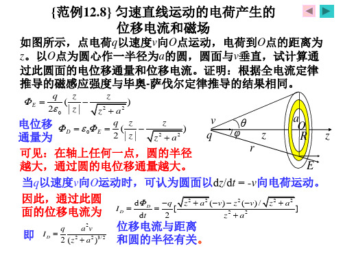 变化的电磁场之匀速直线运动的电荷产生的位移电流和磁场