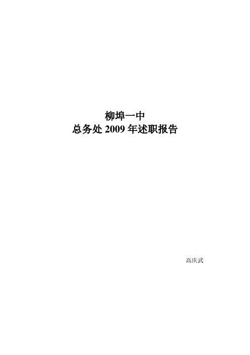 2009年述职报告