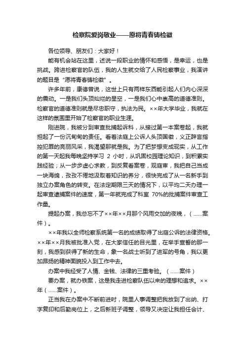 检察院爱岗敬业——愿将青春铸检徽