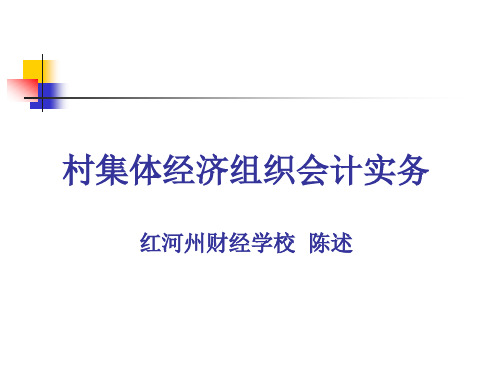 村集体经济组织会计实务