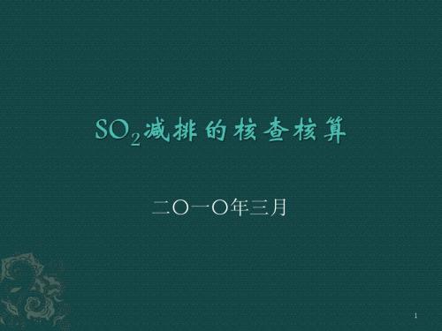 SO2减排的核查核算