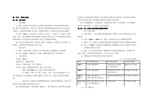 历史(人教版)八级上册全册复习提纲