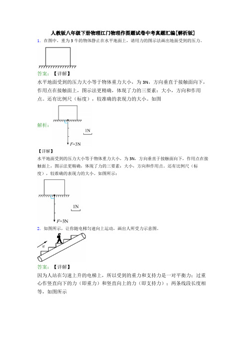 人教版八年级下册物理江门物理作图题试卷中考真题汇编[解析版]