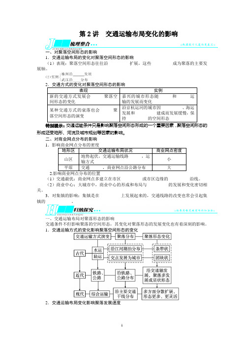 高考地理复习——交通运输布局及其影响第2讲交通运输布局变化的影响