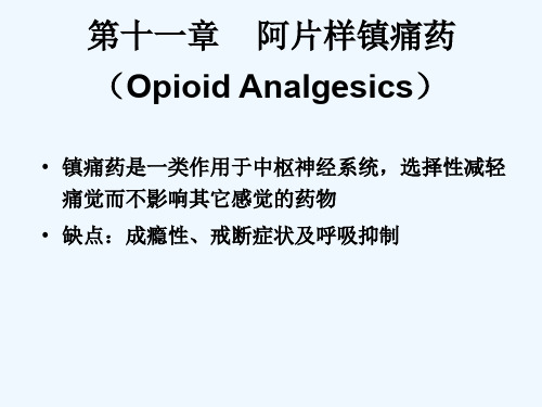 第十一节阿片样镇痛药