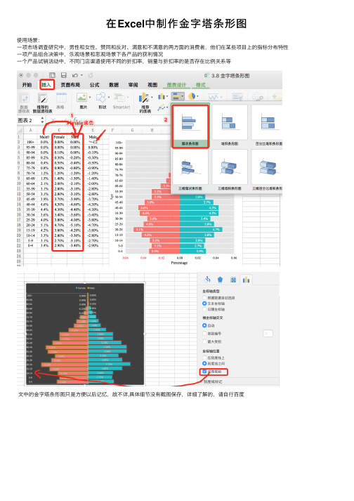 在Excel中制作金字塔条形图