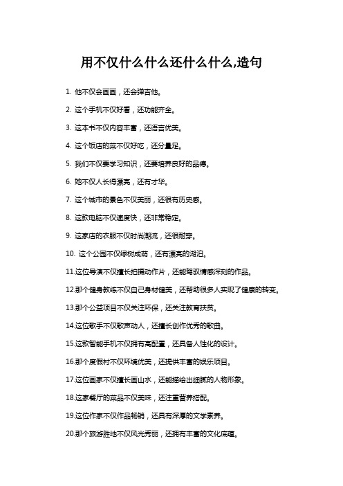 用不仅什么什么还什么什么,造句