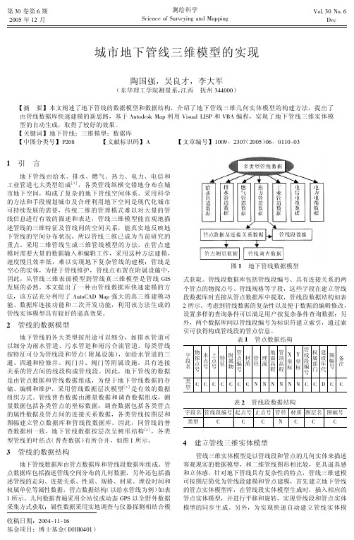 城市地下管线三维模型的实现