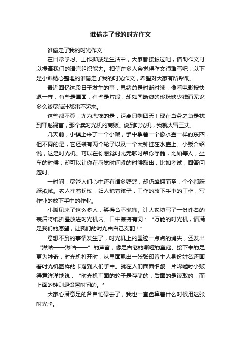 谁偷走了我的时光作文