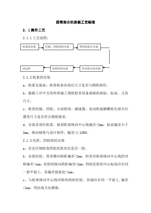 圆筒混合机安装工艺标准