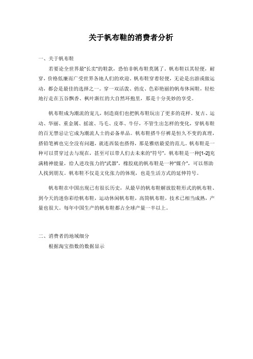 关于帆布鞋的消费者分析