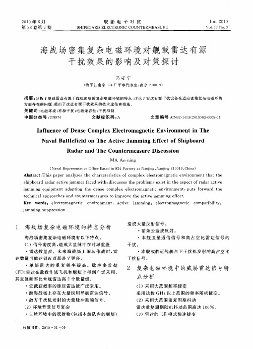 海战场密集复杂电磁环境对舰载雷达有源干扰效果的影响及对策探讨