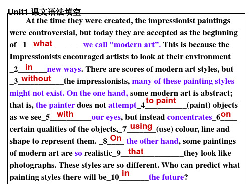 人教版高中英语(课文)语法填空book6 unit1-5