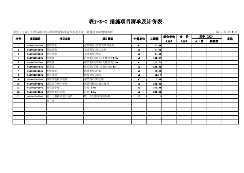 【附表2-4】施工技术措施项目清单与计价表