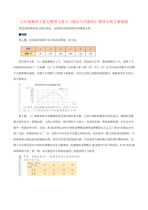 六年级数学下册五整理与复习《统计与可能性》教材分析2浙教版