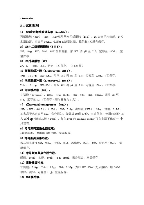 WesternBlot蛋白免疫印迹法