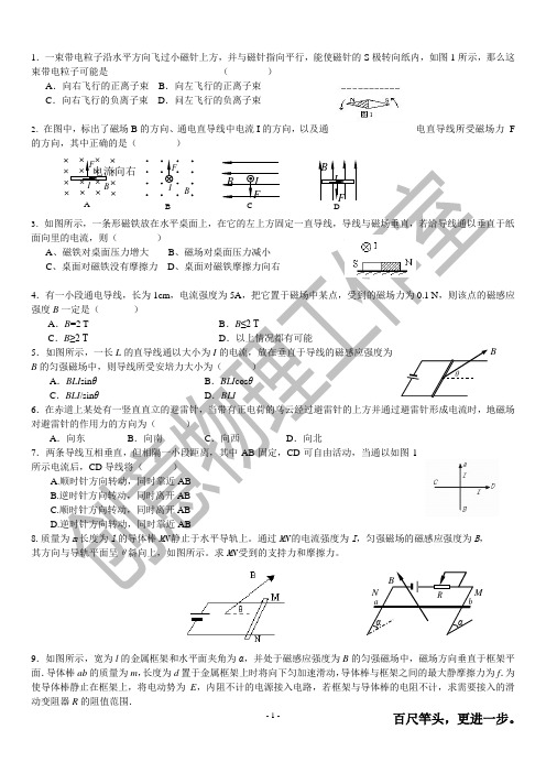 安培力、洛伦兹力习题