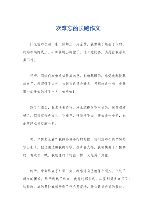 一次难忘的长跑作文