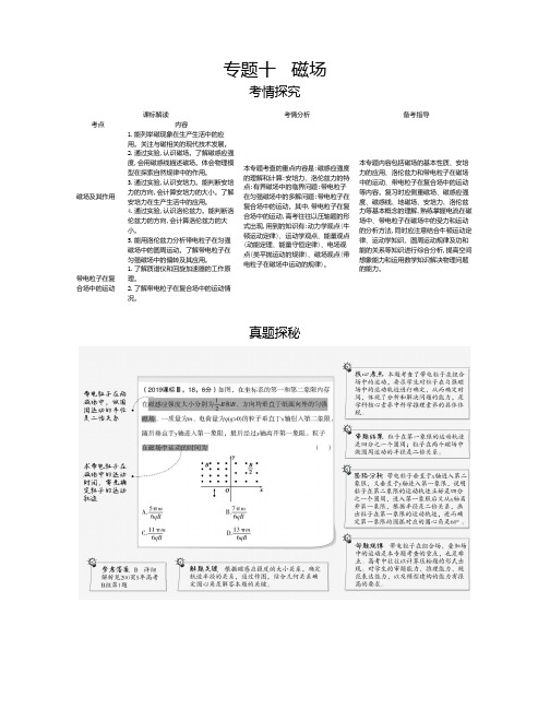 2021年新课标新高考物理复习练习讲义：专题十 磁场