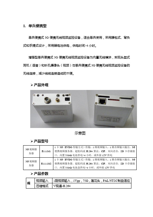 单兵设备参数