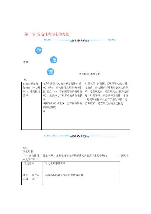 2020版高考地理总复习第四章地表形态的塑造第一节营造地表形态的力量讲义含解析新人教版