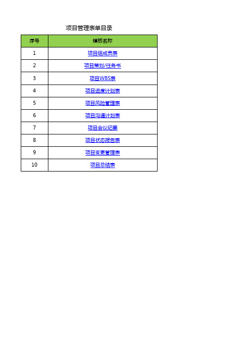 项目管理整套表单(经典)