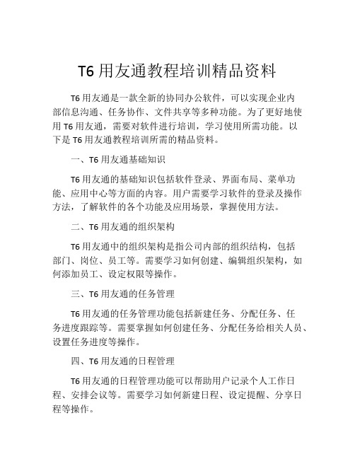 T6用友通教程培训精品资料