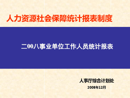 人力资源工作人员保障统计报表制度