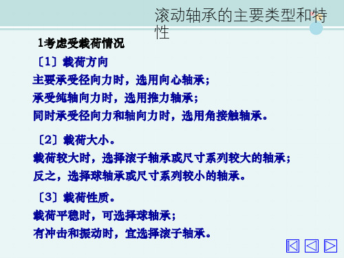 机械制造与自动化专业《滚动轴承的类型选择》