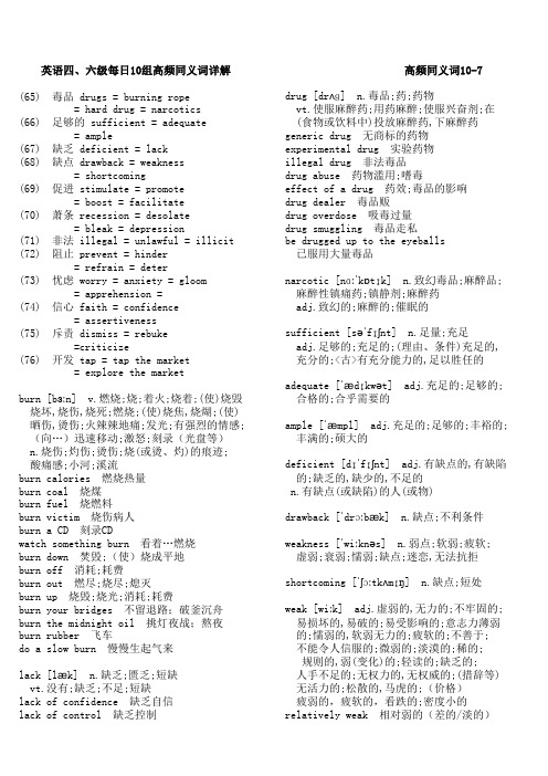 英语四、六级10组高频同义词(10-7)