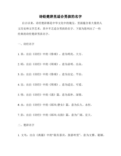 诗经楚辞里适合男孩的名字