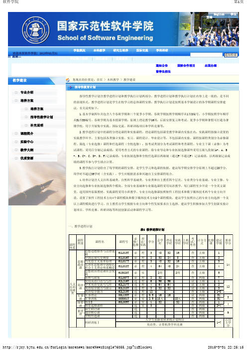 北京交通大学软件学院培养方案