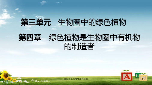 七年级生物上册第三单元第四章绿色植物是生物圈中有机物的制造者课件新版新人教版